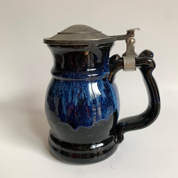 2004 Renaissance Festival Pewter Lidded Beer Stein Pottery Ceramic - Picture 3 of 7